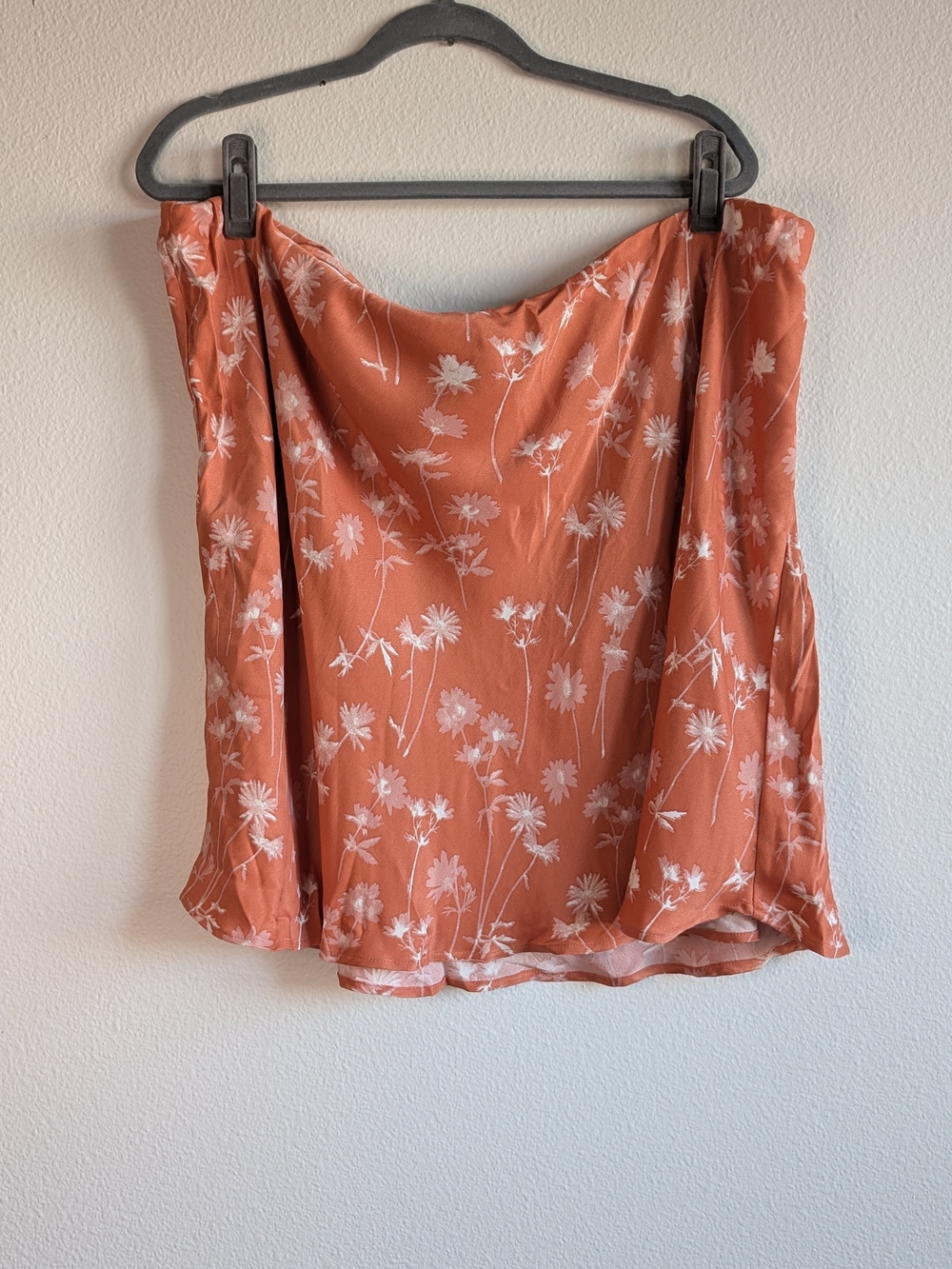 Anthropologie Coral Floral Slip Skirt